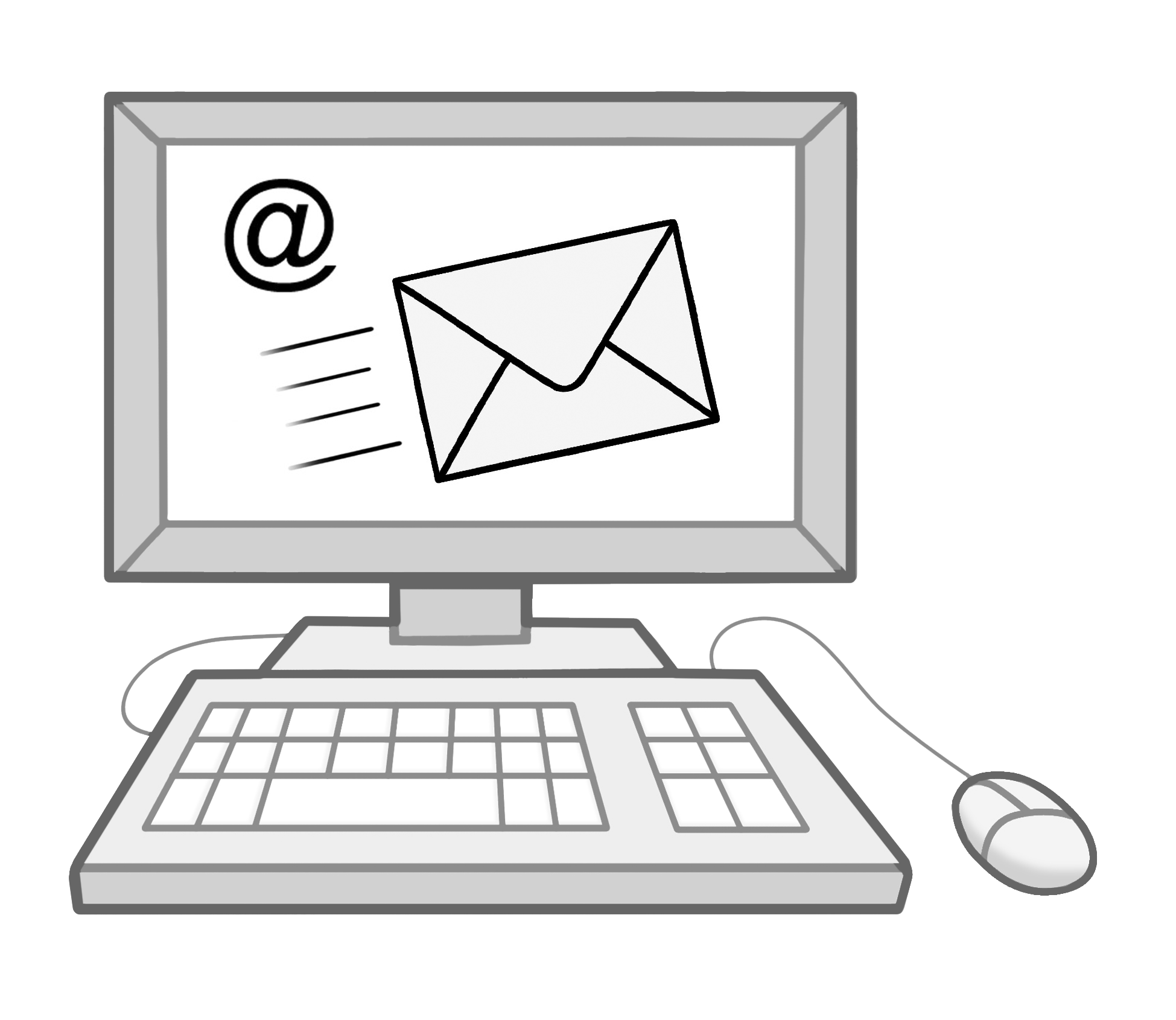 email Computerbildschirm auf dem eine eingehende E-Mail angezeigt wird